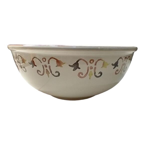 Portugal VICENZA by ARTIMINO 11.5” Round Mixing Serving Bowl Cream Scrolls - Picture 2 of 13